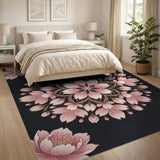 Pink Cherry Blossom Mandala Area Rug