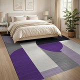 Geometric Modern Purple Purple Geometric Abstract Area Rug