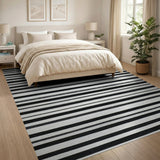 Bold Black White Striped No. 65 Area Rug