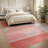 Pink Abstract Curves Area Rug