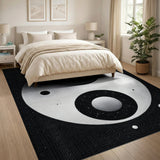 Cosmic Yin Yang Black White Area Rug