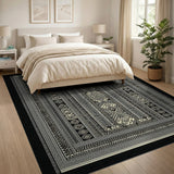 Black White Heritage Tribal No. 2 Area Rug
