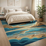 Dramatic Cloudy Skies Ocean Beach Area Rug
