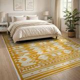 Yellow Geometric Southwestern Kilim Rug