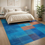 Blue Geometric Abstract Geometric Modern Area Rug