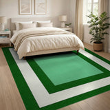 Layered Green Border Area Rug