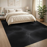 Lightning Storm Abstract Area Rug - Black White