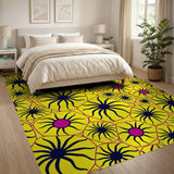 Vibrant Yellow Starburst Geometric Area Rug