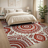 Red Mandala Heritage Tribal Area Rug