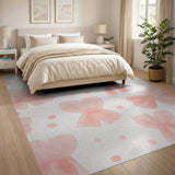 Soft Pink Watercolor Bows Area Rug
