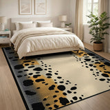 Orange Leopard Print Distressed Area Rug