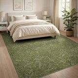Green Vintage Floral Area Rug
