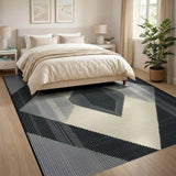 Black White Geometric Diamond Geometric Modern Area Rug