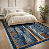 NYC Skyline Geometric Area Rug