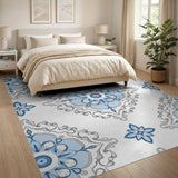 Traditional Persian Ornate Blue Mandala Persian Area Rug