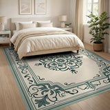 Teal Medallion Persian Blue and Teal Area Rug