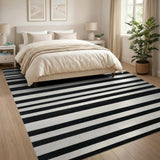 Bold Black White Striped No. 26 Area Rug