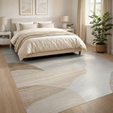 ODIKA Washable Modern Abstract Wave Area Rug - Low Pile & Non-Slip