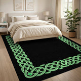 Emerald Celtic Knot Border Area Rug