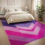 Multi-color and Patterns Purple Pink Chevron Geometric Area Rug