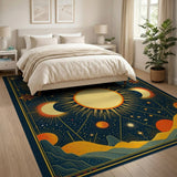 Triple Sun Eclipse Celestial Desert Rug