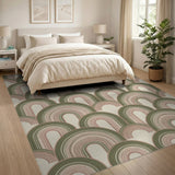 Green Arch Geometric Area Rug