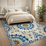 Blue Mandala Starburst Persian Rug