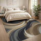 Swirling Grey Abstract Abstract Area Area Rug