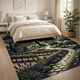 Provence Lavender Fields Rustic Farmhouse Rug
