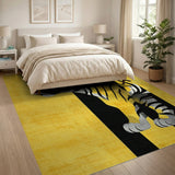 Bold Yellow Tiger Geometric Area Rug