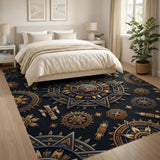 Heritage Tribal Gold Sun Mandala Rug
