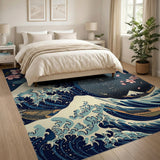 Great Wave Sakura Blue Teal Area Rug