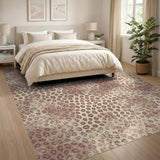 Brown Leopard Print Distressed Area Rug