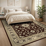 Elegant Brown Beige Traditional Persian Area Rug