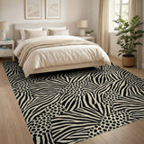 Black White Geometric Zebra Area Rug