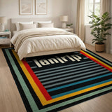 Bold Multi-Color Striped Geometric Area Rug