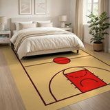 Geometric Modern Basketball Court Geometric Area Rug