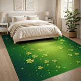 Emerald Green Floating Shamrock Area Rug