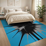Dynamic Black Splash Blue Area Rug
