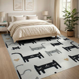 Cute Cartoon Cats Hearts Area Rug