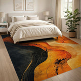 Abstract Area Orange Abstract Wave Area Rug