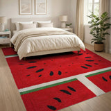 Watermelon Slice Grid Area Rug