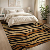 Brown and Tan Tiger Stripe Brown Tan Area Rug