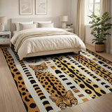 Exotic Ocelot Stripe Pattern Area Rug