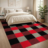 Bold Red Black Buffalo Check Red Area Rug