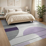 Purple Purple Geometric Abstract Area Rug