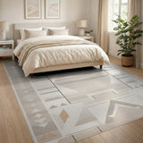 Geometric Modern Beige Area Rug