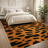 Orange Bold Orange Leopard Print Area Rug