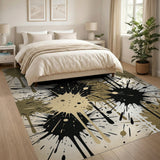 Abstract Black Splatter Area Rug