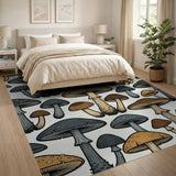 Boho Chic Whimsical Mushroom Forage Area Rug